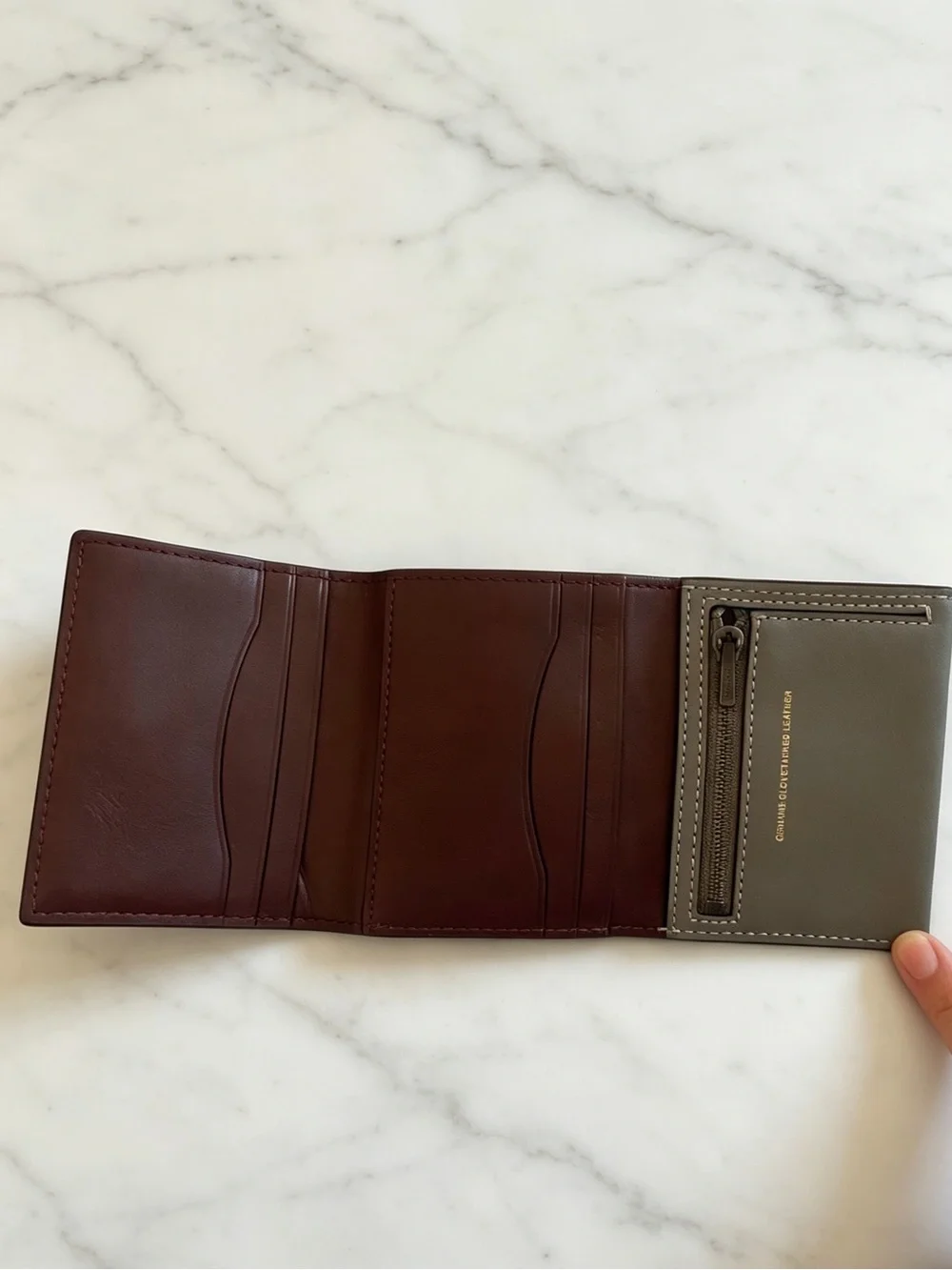 Coach 1941 Small Trifold Wallet Heather Grey Glovetanned Leather